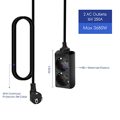Aigostar Multiprese 2 Prese Elettriche Cavo da 1.5...