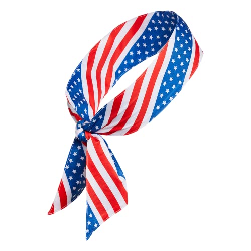 Image of adidas Alphaskin Tie Headband, Americana Flag Aop /Black, One Size