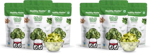 Image of Healthy Master Palak Chips Combo 300g (100g Each) Pack of 6 | Light & Crispy | High Protein Chips | Gluten-Free | No Maida, No Palm Oil | Low-Calorie | Healthy Snacks for Adults & Kids