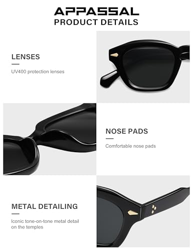 Image of Appassal Small Retro Square Sunglasses for Women Mens Rectangle Sunnies AP3680