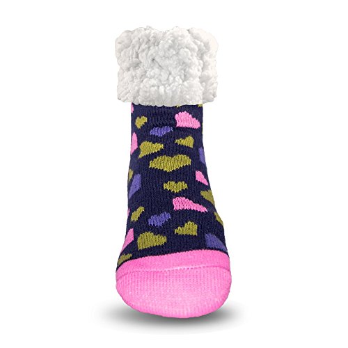 Image of Pudus Cozy Winter Slipper Socks Women & Men w Non-Slip Grippers Faux Fur Sherpa
