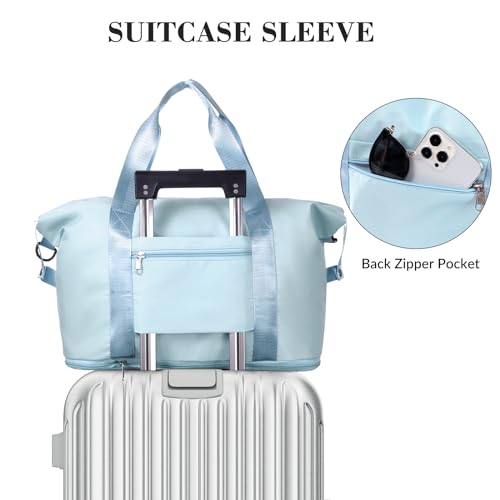 Travel Duffel Bag with Wet Pocket & Trolley Sleeve, Waterproof Expandable - image 4