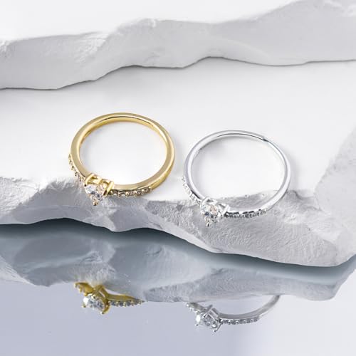 Heart Solitaire Moissanite Ring for Women, 925 Sterling Silver Ring, Gift for Wedding, Engagement And Anniversary With Certificate, White and Gold Color Options, 0.5ct Total4