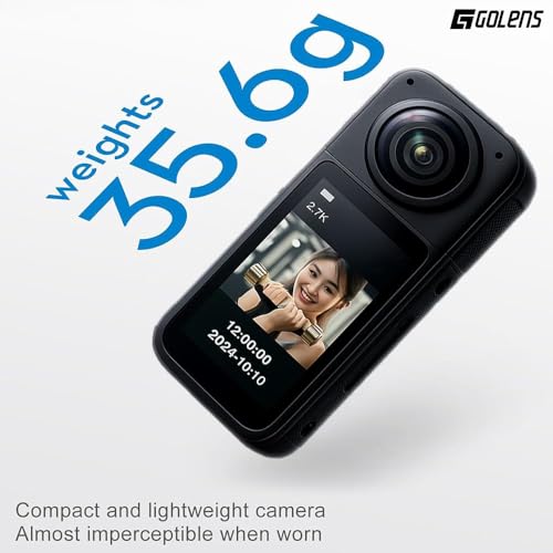 Image of Golens 2.7K Mini Action Camera with Audio Recording, 180 Rotatable Lens, WiFi App Control, Magnetic Neck Mount, HD Display | Thumb Size Wearable Body Cam for Travel, Cycling, Vlogging AC01B