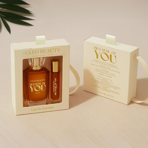 Image of Cleo Beauty Because of You Unisex Perfume 100 ml + Free 15 ml Pocket Spray | Long Lasting Luxury Fragrance for Men & Women | Travel Friendly Gift Set