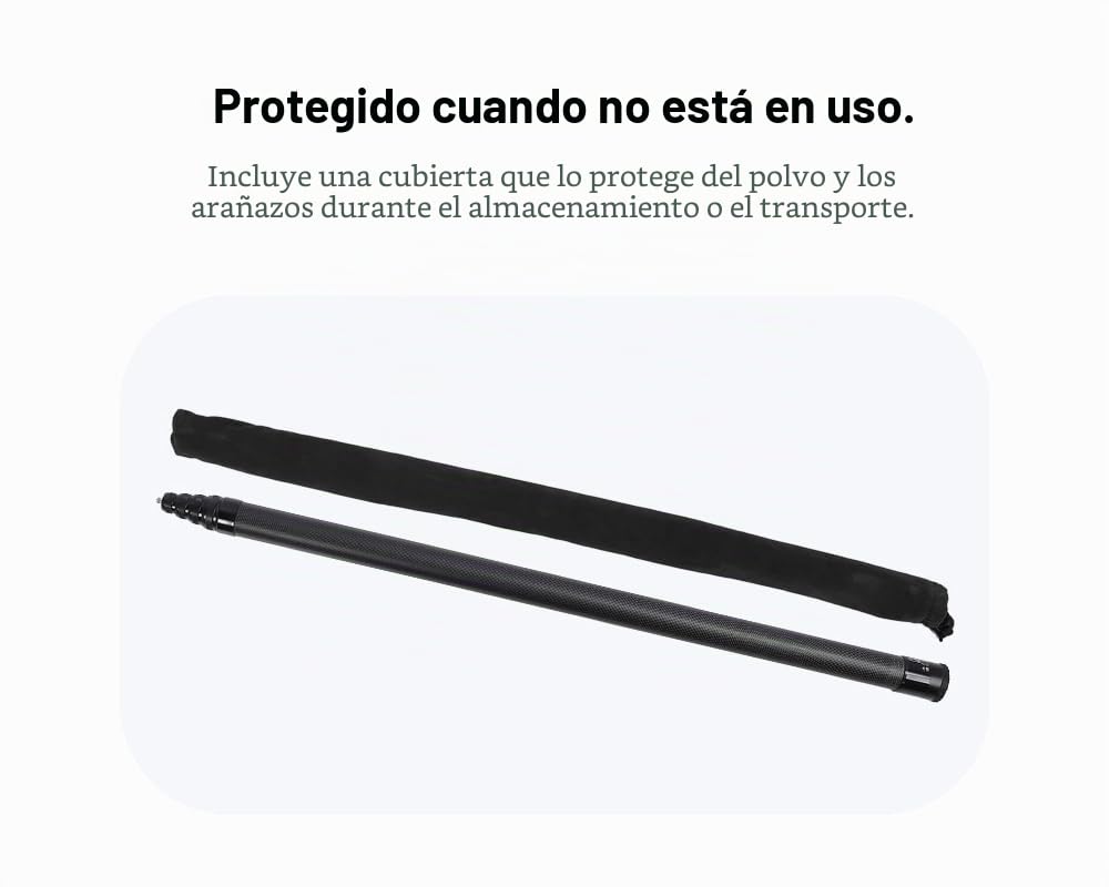 Inov8 Palo Invisible de Carbono Extensible Extra Largo de 5 m para cámaras Insta360 X2 / X3 / X4 / X5 / Ace Pro y dji/GoPro/cámaras de acción/teléfonos Inteligentes