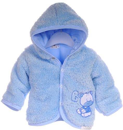 Babyjacke mit Kapuze Kuschelige Jacke aus Frottee in Größen 56 62 68 74 Unisex Weiche Kapuzenjacke für Babys