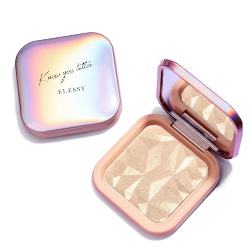 ELLESY ELESSY Highlighter Makeup Palette,Face Glitter illuminator Palette,Natural Sparkling Finish Highlighter Powder,High Glossy Shimmer Smooth Baked Powder,Lasting Shining Highlighter Palette -SUN GLOW