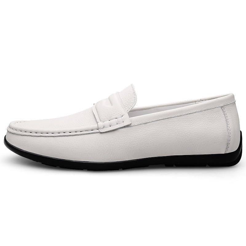 Men's Loafers Shoes Round Toe Genuine Leather Penny Loafers Flexible Slip Resistant Lightweight Fashion Prom Slip-ons3