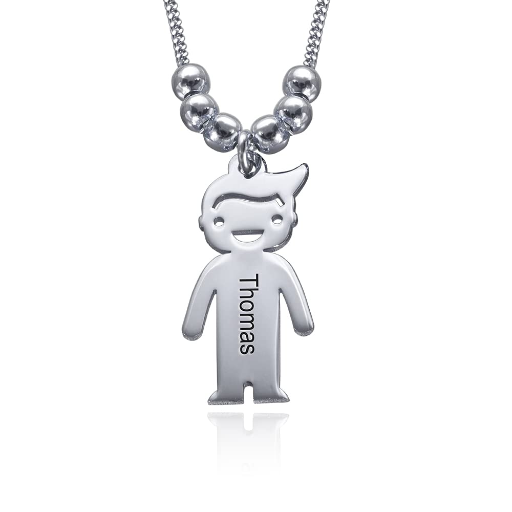 MyNameNecklace MYKA Collar Colgante Niño y Niña Personalizado en Plata de Ley - Regalos para Día de las Madres, Regalo para Mamá