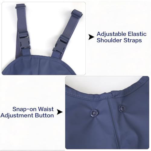 Image of SSAWcasa Kids Rain Pants, Toddler Waterproof Boys Girls Pants, Mud Dirty Proof Rain Suspender Trousers Overalls