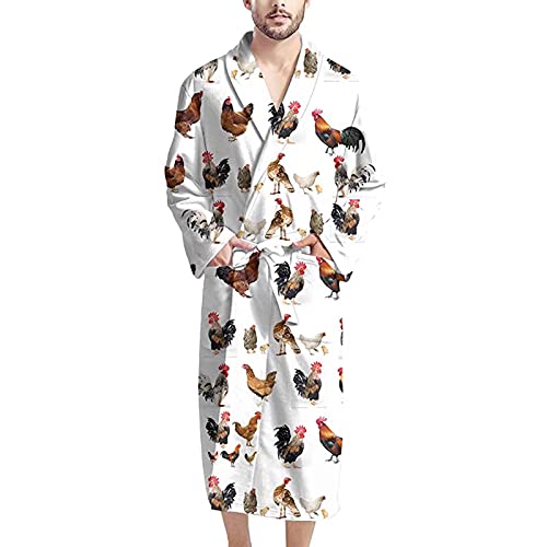 doginthehole Soft Robes for Men Comfy Sleepwear Short Nightgown Pajamas Lightweight Loungewear with Two Pocket