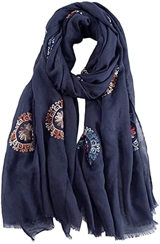 Amazon ストール 日焼け防止 Uvカット 紫外線対策 マフラー 夏ストール 春夏 日よけ レディース 刺繍 ブルー マフラー 通販