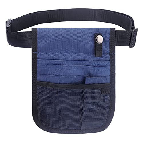 prendre ナースポーチ エプロンバッグ 薄型 ウエストポーチ 作業用 多機能 バッグ 作業ポーチ ベルトポーチ ウエストポーチ ナースポシェット 看護師 介護士 仕事用 飲食 接客 (ネイビー) PR-APRONBAG01-NV