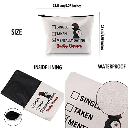 PYOUL Bucky Inspired Gift Single Taken Mentally Dating Bucky Makeup Bag Winter Soldier Cosmetic Bag B Fan Club Gift (Bucky B EU) - Image 3