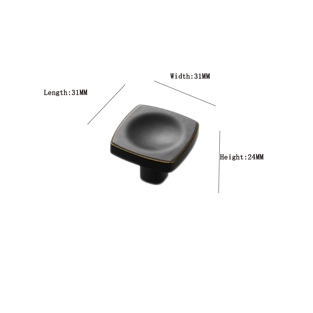 Maniglie per armadi in lega di zinco per mobili, Confezione Da 20 Maniglie for Armadi Multicolori Con Foro Singolo 128mm/96mm(Black Brass,Single Hole)