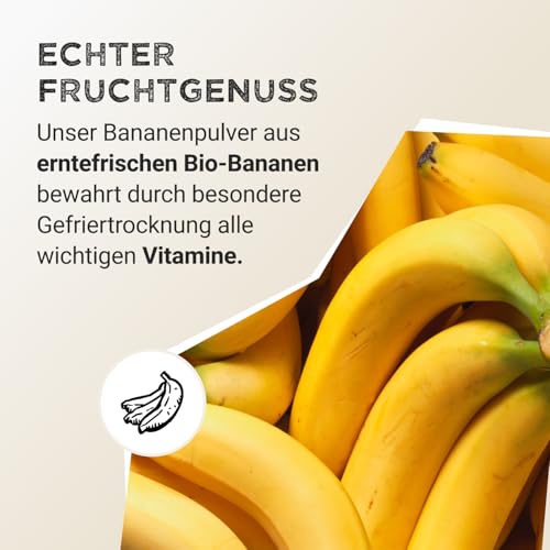 HARVEST REPUBLIC Bio-Bananenpulver aus gefriergetrockneten Früchten | Perfekt für Smoothie Bowls, Porridge und Frühstücksbowls | 100% Fruchtpulver ohne zugesetzten Zucker (150 g)