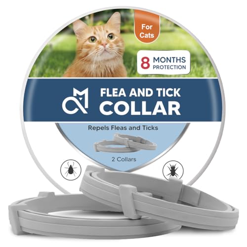 fcesiweg Flea Collar for Cats, Adjustable Flea and Tick Collar for Cats, 8 Months Protection 2 Count
