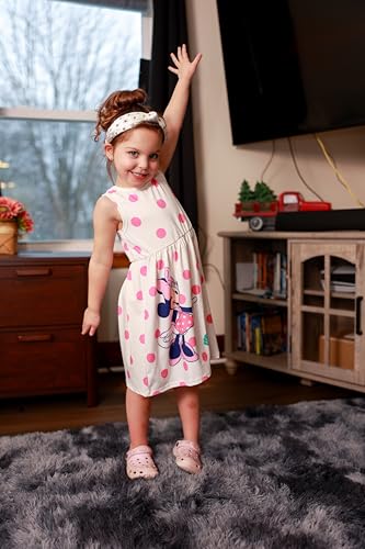 Image of Disney Minnie Mouse Princess Frozen Elsa Stitch Girls Dress Sleeveless & Short Sleeve Casual Summer Clothes Baby to Toddler