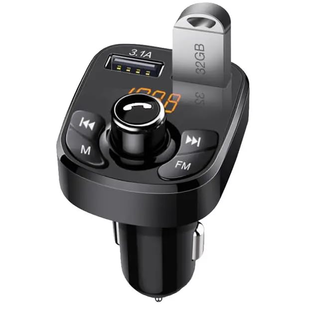 Bleaws Universal Car Bluetooth- CAR X8 FM Transmitter Car Kit for Hands Free Call Receiver/Stereo Music Player/TF Card/Aux Mobile Connector and USB Mobile Charger for All Smartphones - (Black) (B0CTQ32NKR) Amazon Price History, Amazon Price Tracker