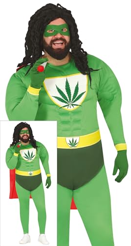 FIESTAS GUIRCA | Disfraz Superhéroe Marihuana Adulto - Antifaz, C...
