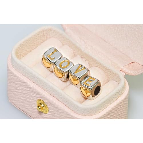 KunBead Initial A-Z Letter Gold Heart Alphabet Love Bead Birthday Charms Compatible with Pandora Charm Bracelet for Women4