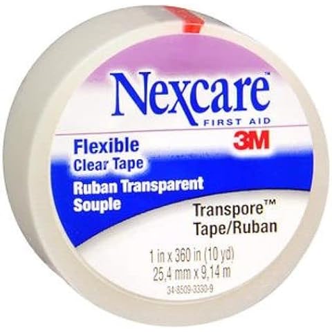 3M Transpore Clear 1-Inch Wide First Aid Tape, 10-Yard Roll (2 Rolls) Cover