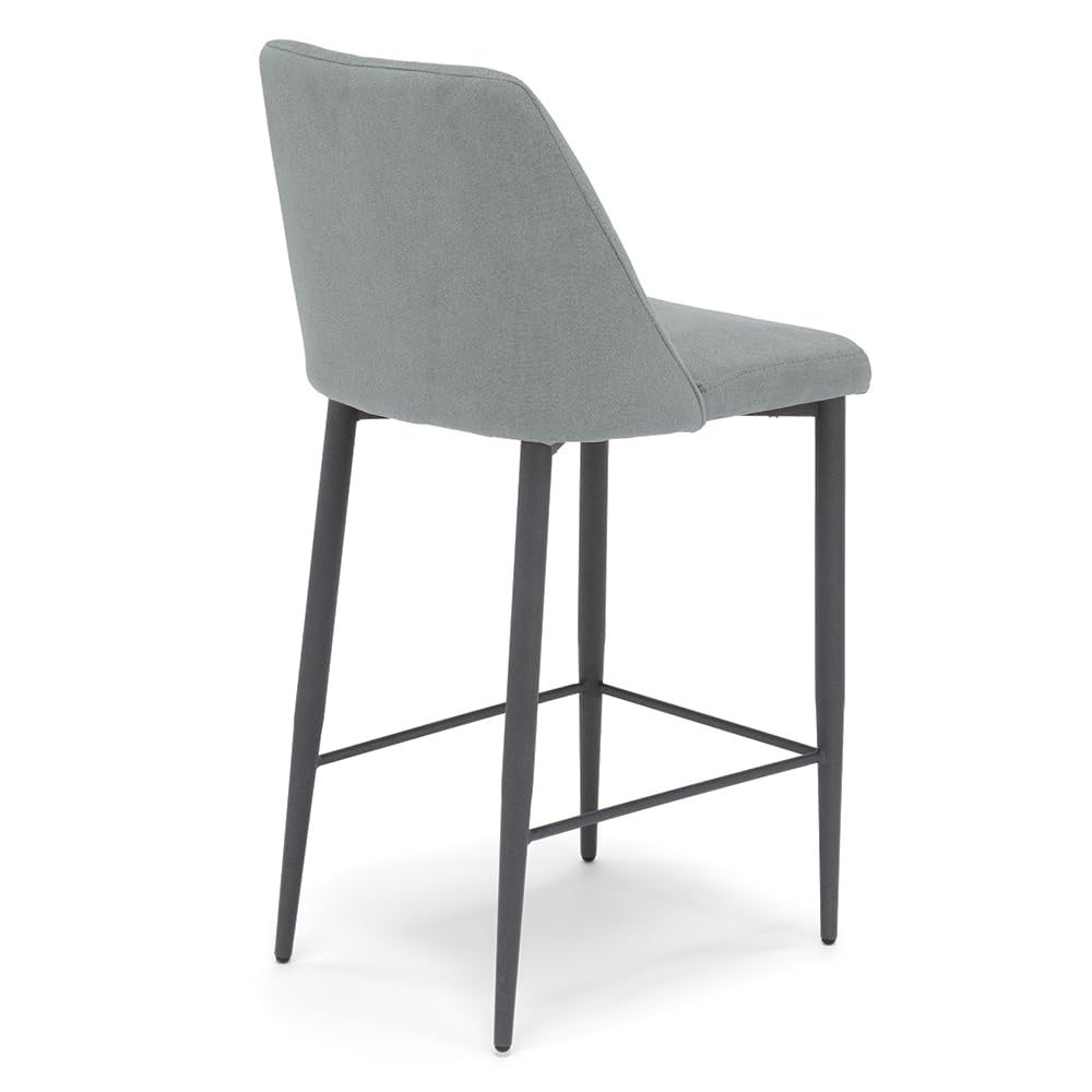 REDÒKASA Sgabello Imbottito ALEXIA MADE IN ITALY, H63 per sala da pranzo, cucina e soggiorno, gambe robuste in metallo effetto ghisa, rivestito con tessuto antimacchia idrorepellente (3, Grigio)