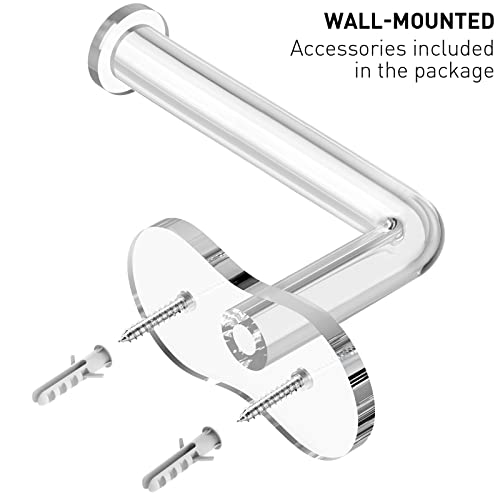 Egchi Acrylic Toilet Paper Holder Wall Mount, Modern Bathroom Accessories Clear Tissue Roll Holder #TOP2