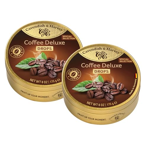 Cavendish & Harvey Coffee Deluxe Drops 175g Dose 2er Pack | Special Edition | Mit echtem Arabica Kaffee Extract | Halal Koscher | 2 x 175g