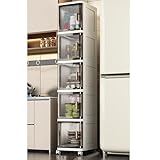 [YXSNG] 収納ケース 収納ボックス 前開き 収納ラック クリアボックス 収納 組み立て ブラック クリア 収納棚 扉付き 天板 キャスター付き 組立簡単 キャビネット 押入れ 隙間収納 小物入れ 35*38*197 大容量 小物収納 透明 衣類ケース