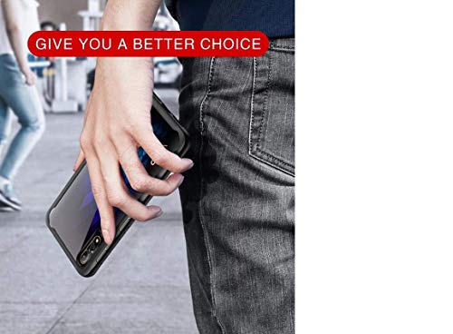 Image of A rtistque Clear Back Cover Case for Reno 4 Pro Hybrid Transparent Shockproof Armor - Black