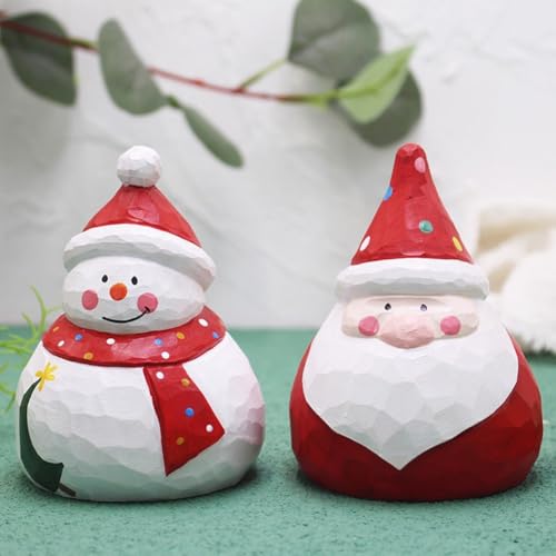 Figurine de Noël en bois : décoration de Père Noël debout pour table - 8