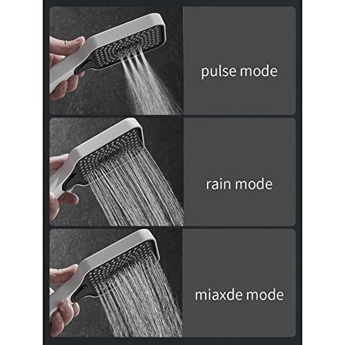Robinets de baignoire muraux avec douchette ensemble de douche blanc en laiton - 7