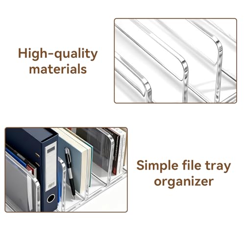 Briefablage Acryl Organizer, Schreibtisch Briefhalter 5 Fächer Transparent, Briefhalter Acryl Klar, Platzsparend, Briefständer Acryls für Büro Homeoffice Dokumentenorganisation, Pflegeleicht Stabil