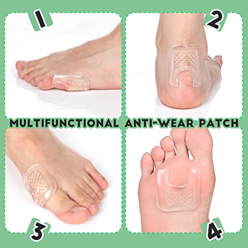 Image of Funtery 20 Pieces Callus Pads for Feet, U-Shaped Gel Self-Adhesive Waterproof Inserts, Suitable for Sneakers, High Heels, Boots, Sandals, and More (Pack of 2)