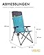 Uquip Campingstuhl Justy XL Faltstuhl Strandstuhl Klappstuhl Verstellbar 120 kg Petrol/Grey