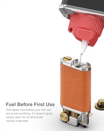 VVAY Mini Petrol Lighter, Leather, Sold without Fluid