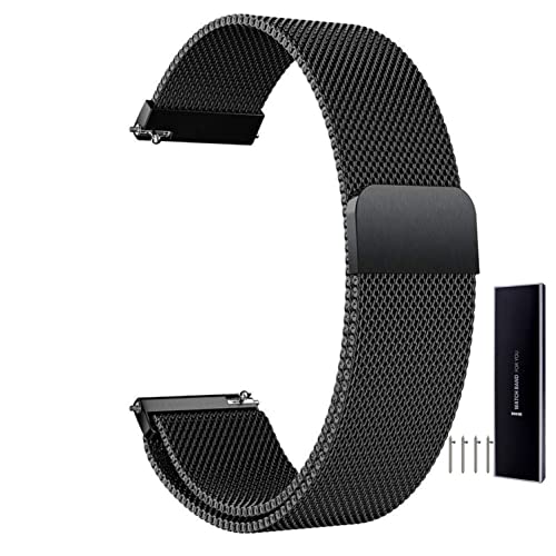 ZZDH Uhrenarmband Edelstahl Mesh Uhrenarmband Metall Magnetverschluss Armband Smartwatch Ersatzband Schnellverschluss Watch Strap Band Für Damen Herren 14mm 16mm 18mm 20mm 22mm 24mm 23mm für Männer Fr Cover