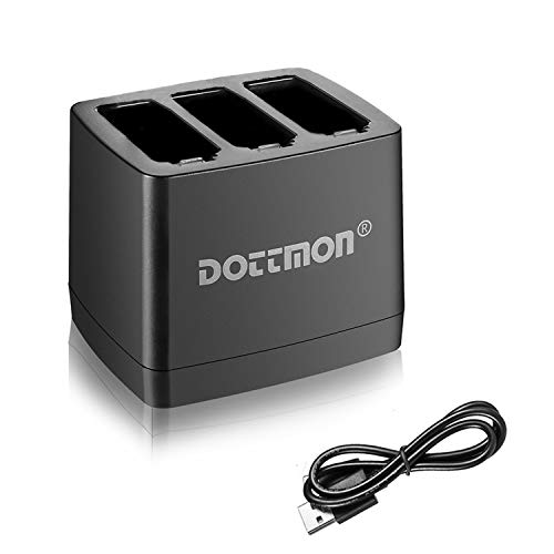 DOTTMON Triple Battery Charger with LED Indicator, Storage Carrying Case for GoPro Hero 8 Hero 7 Black Hero 6 Hero 5 Black Batteries, Fully Compatible with Go Pro Battery