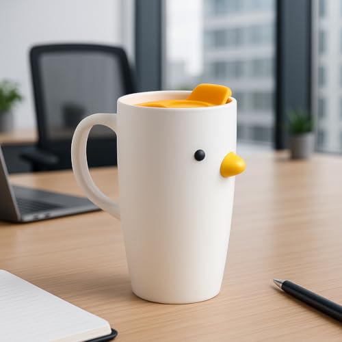 TULANDOT Mignonne Originale Tasse Ceramique & Tasses Canard & Tasse à Café & Tasse Poussins & Tasse à Cappuccino & 3D Duck Mug Canard,Meilleur Cadeau pour...