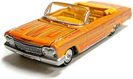 1962 Chevy Impala SS Convertible Yellow with Graphics Custom Lowriders Limited Edition to 4800 Pieces Worldwide 1/64 Diecast Model Car by Auto World CP7739
