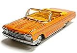 1962 Chevy Impala SS Convertible Yellow with Graphics Custom Lowriders Limited Edition to 4800 Pieces Worldwide 1/64 Diecast Model Car by Auto World CP7739