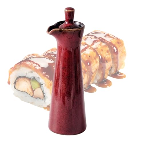 Récipient Sauce Soja - Céramique Japonaise 120ml Bouteille Huile Cuisine, Pot Assaisonnement Condiment | Cuisson Sirop Miel Garde-Manger Plan Travail Maison Restaurant Distributeur Vinaigre Design