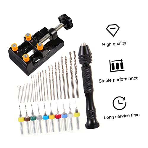 Mini forets 0.3-1.2 mm avec mini étau pour perçage manuel de précision - 4