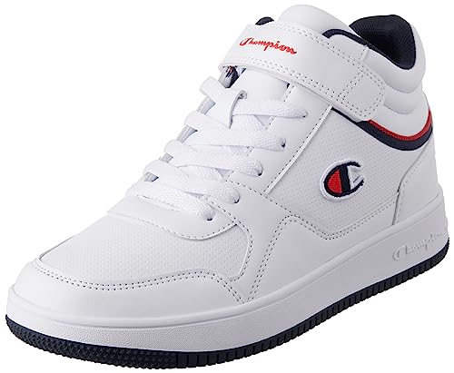 Champion Rebound Vintage Mid B GS, Zapatillas Deportivas, Blanco Azul Marino Rojo Ww008, 39 EU
