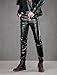 Idopy Men`s Black Slim Fit Soft PU Faux Leather Biker Pants 31 2#