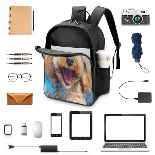 Mochila impermeable 3D de perro caniche para evitar ropa mojada en la guardería y preescolar 4