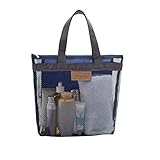 Hankyky Mesh Strand Tasche zusammenklappbare Mesh Tasche Reise Tote Handtasche Tasche für Strand Schwimmbad Familie Picknick Shopping