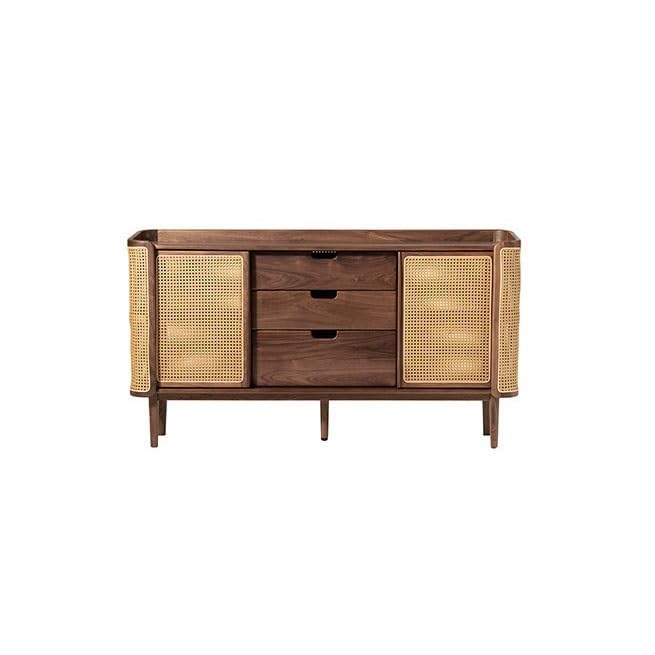 NEBE Sideboard 160x40x89cm Schwarznuss Esszimmer Side Storage Möbel...